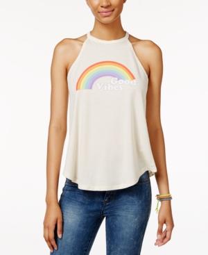 Hybrid Juniors' Good Vibes Graphic Tank Top