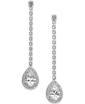Danori Silver-tone Teardrop Crystal Linear Drop Earrings, Created For Macy's