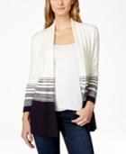 Charter Club Colorblocked Striped Cardigan Sweater, Only At Macy's