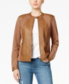 Style & Co Mixed-media Faux-leather Jacket, Only At Macy's