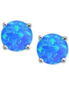 Giani Bernini Blue Iridescent Stone Earrings In Sterling Silver, Only At Macy's