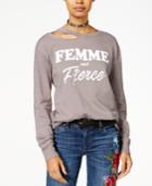 Pretty Rebellious Juniors' Femme Fierce Graphic Sweatshirt