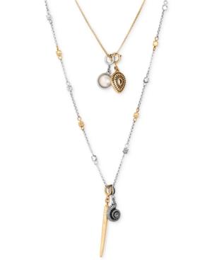 Lucky Brand Two-tone Double Layer Charm Necklace