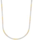 Giani Bernini Tri-tone Link Chain Collar Necklace In Sterling Silver, And Rose And Gold-plated Sterling Silver, Only At Macy's