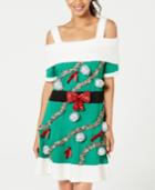 Hooked Up By Iot Juniors' Embellished Holiday Sweater Dress