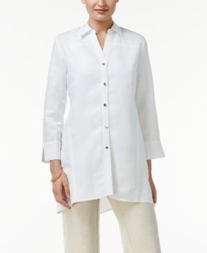 Jm Collection Collared Three-quarter-sleeve Shirt, Only At Macy's