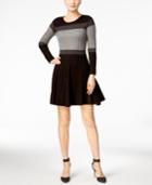Calvin Klein Colorblocked Cable-knit Sweater Dress