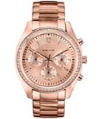 Caravelle By Bulova Women's Chronograph Rose Gold-tone Stainless Steel Bracelet Watch 36mm 44l117