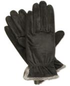 Isotoner Suede Gathered Wrist Microluxe Smartouch Tech Gloves