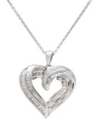 Diamond Heart Necklace, Sterling Silver Diamond Heart (1/2 Ct. T.w.)