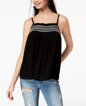 Ultra Flirt By Ikeddi Juniors' Embroidered Smocked Tank Top