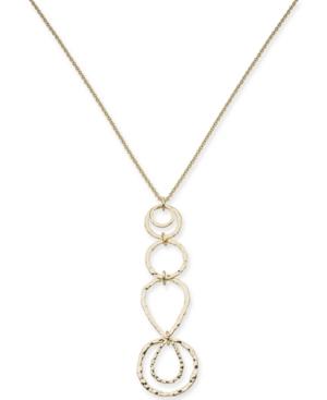 I.n.c. Gold-tone Hammered Circles Pendant Necklace, 24 + 3 Extender, Created For Macy's