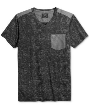 Guess Men's Central Burnout V-neck Pocket T-shirt