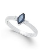 Sapphire (1/2 Ct. T.w.) & Diamond Accent Ring In 14k White Gold
