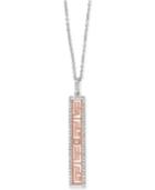 Pave Rose By Effy Diamond Linear Pendant Necklace (1/3 Ct. T.w.) In 14k White And Rose Gold