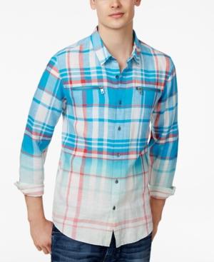 Guess Men's Karter Ombre Plaid Cotton Shirt