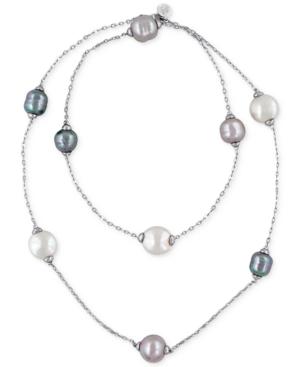 Majorica Sterling Silver Long Multi-imitation Pearl Necklace
