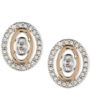 Judith Jack Two-tone Crystal Oval Stud Earrings
