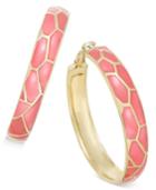 Thalia Sodi Gold-tone Enamel Mosaic Hoop Earrings, Only At Macy's