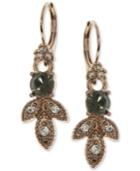 Marchesa Gold-tone Pave & Colored Stone Drop Earrings
