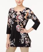 Jm Collection Embellished Keyhole Tunic, Created For Macy's