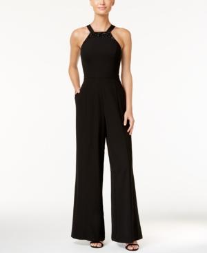 Vince Camuto Embellished Halter Jumpsuit