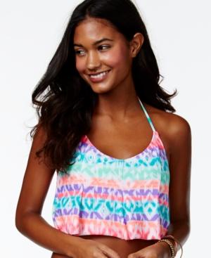 Hula Honey Printed Popover Halter Bikini Top Women's Swimsuit