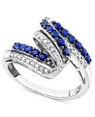 Sterling Silver Ring, Sapphire (5/8 Ct. T.w.) And Diamond (1/7 Ct. T.w.)