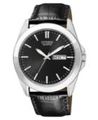 Citizen Men's Black Croc Embossed Leather Strap Watch 41mm Bf0580-06e