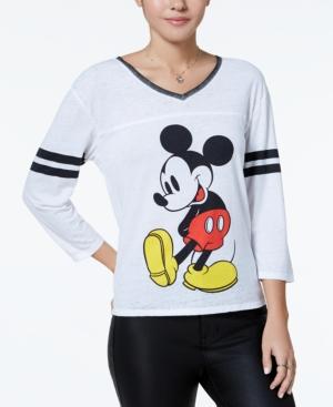 Freeze 24-7 Juniors' Mickey Mouse Graphic Varsity T-shirt