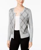 Charter Club Metallic Argyle Cardigan, Created For Macy's