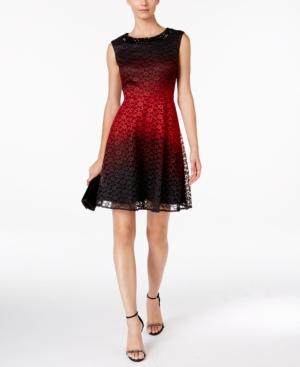 Sandra Darren Lace Fit & Flare Dress