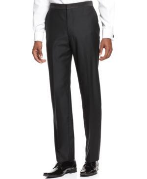 Ryan Seacrest Distinction Black Tuxedo Slim-fit Pants