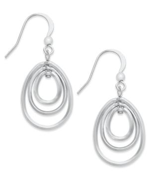 Style&co. Earrings, Silver-tone Triple Hoop Drop Earrings