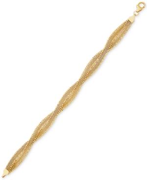 Braided Wheat Chain Bracelet In 10k Gold