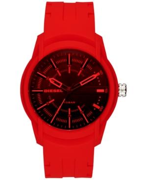 Diesel Men's Armbar Red Silicone Strap Watch 45mm Dz1820