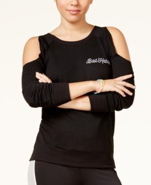 Material Girl Active Juniors' Graphic Cold-shoulder Sweatshirt, Only At Macy's