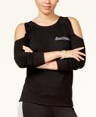 Material Girl Active Juniors' Graphic Cold-shoulder Sweatshirt, Only At Macy's