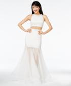Say Yes To The Prom Juniors' 2-pc. Embellished Illusion Trumpet Gown, A Macy's Exclusive
