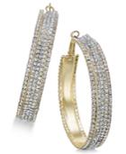 Thalia Sodi Gold-tone Crystal Hoop Earrings, Only At Macy's