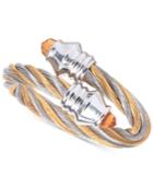 Charriol Women's Fabulous Citrine-accent Two-tone Pvd Stainless Steel Cable Ring 02-821-1219-2