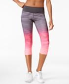 Ideology Performance Dip-dyed Striped Cropped Leggings, Only At Macy's