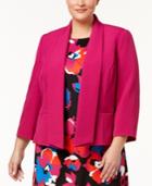 Kasper Plus Size Stretch Crepe Flyaway Jacket