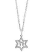 Effy Diamond Star Of David Chai 18 Pendant Necklace (1/8 Ct. T.w.) In 14k White Gold