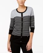 Karen Scott Colorblocked Striped Cardigan, Only At Macy's