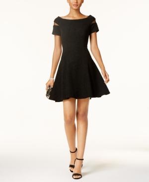 Betsy & Adam Glitter Fit & Flare Dress
