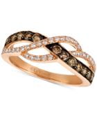 Le Vian Chocolatier Diamond Crisscross Ring (5/8 Ct. T.w.) In 14k Rose Gold