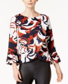 Bar Iii Printed Ruffled Top, Created For Macy's