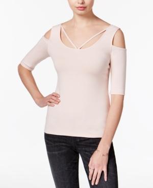Guess Aniya Striped Cold-shoulder Top