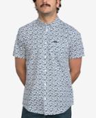Rvca Men's Porcelain Floral-print Pocket Shirt